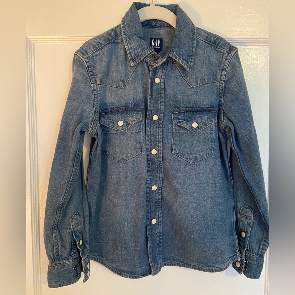 Denim button-down, new condition (unworn, without tags) size child S